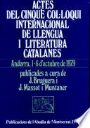 Actes del cinquè Col·loqui Internacional de Llengua i Literatura Catalanes