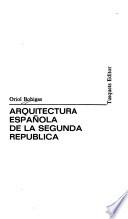 Arquitectura española de la Segunda República