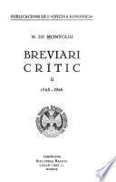 Breviari crític: 1925-1926