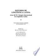 Estudios de Lingüística Latina