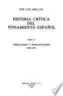 Historia crítica del pensamiento español: Liberalismo y romanticismo