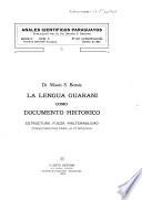 La lengua guaraní como documento histórico