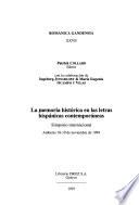 La memoria histórica en las letras hispánicas contemporáneas