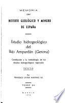 Memorias del Instituto Geológico y Minero de España