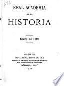 Real Academia de la Historia, enero de 1922